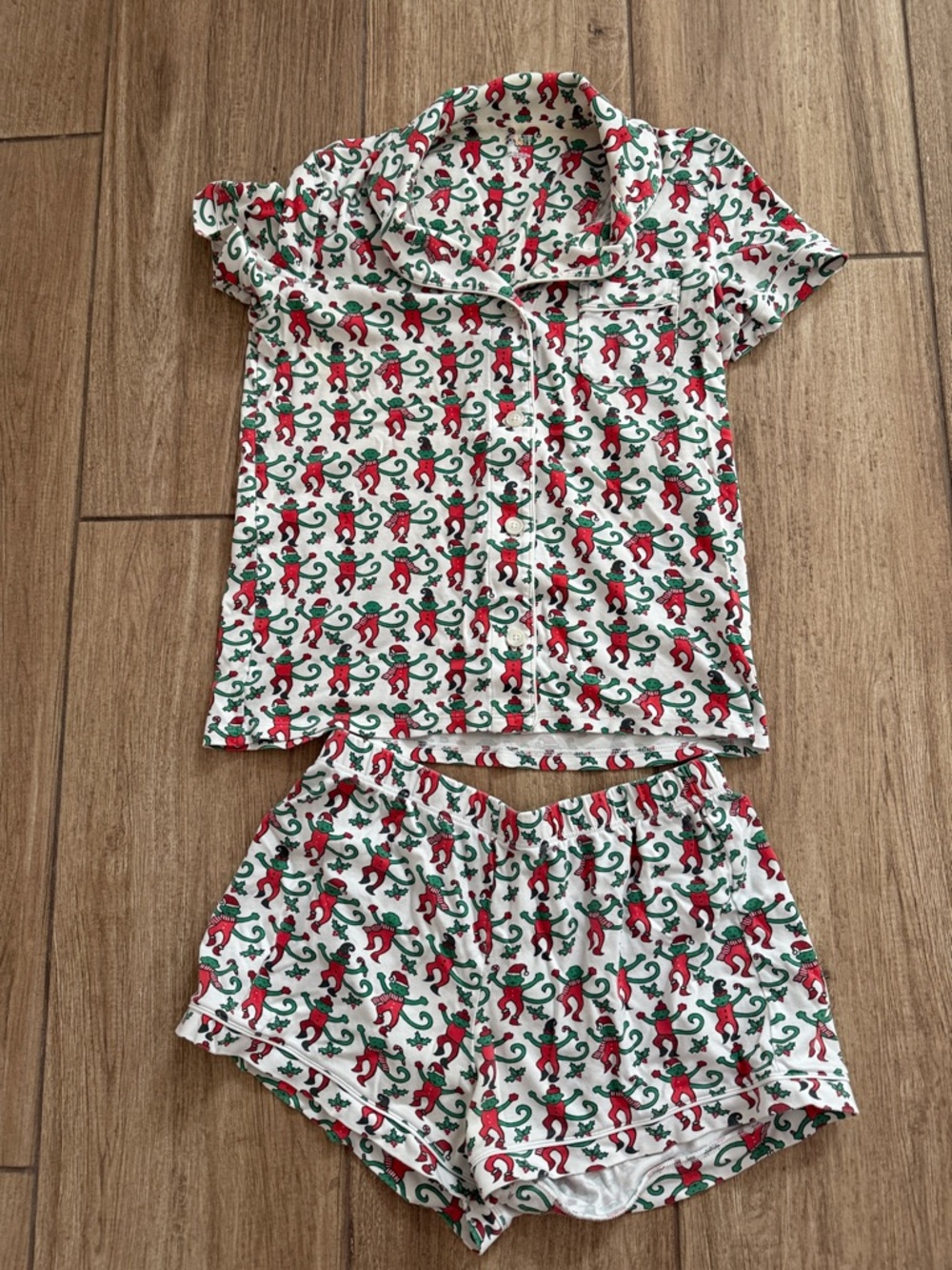 Roller Rabbit Monkey Holliday Pajamas Small - Picture 3 of 5